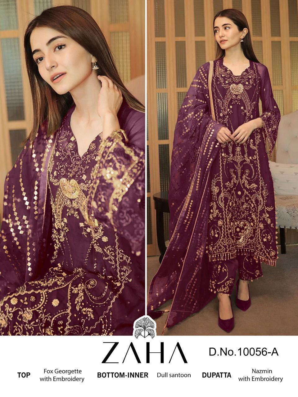 Zaha Mallika 10056 Georgette Pakistani Suits Catalog
